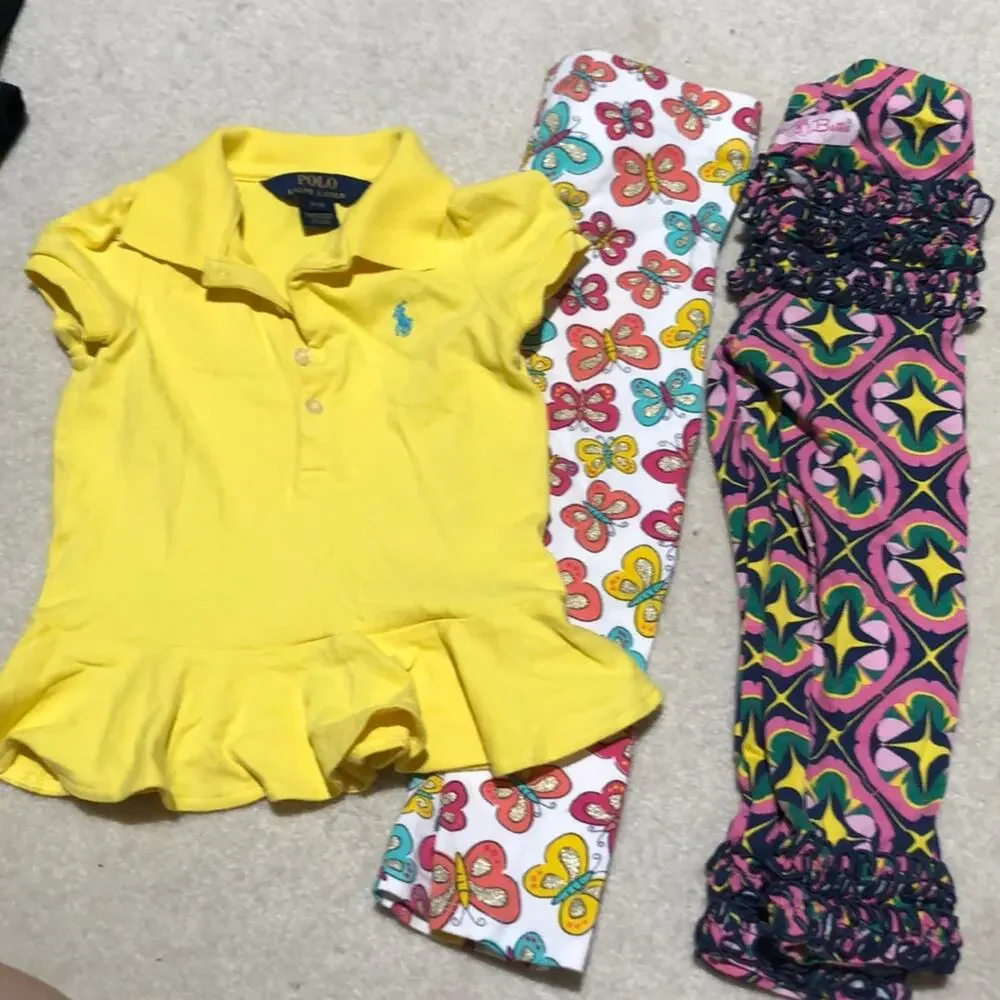 Ralph Lauren 3t yellow polo w/coordinating pants